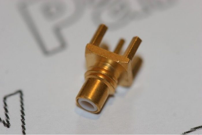 1310901-1 TE Connectivity SMB RF Vertical Jack Connector 50 Ohm Threaded