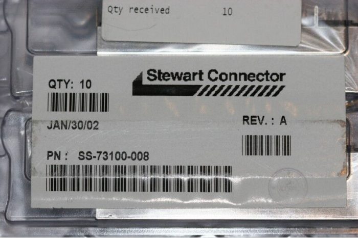 SS-73100-008 Stewart RJ45 8P8C Jack Terminal 12 Port RA Solder - Image 4
