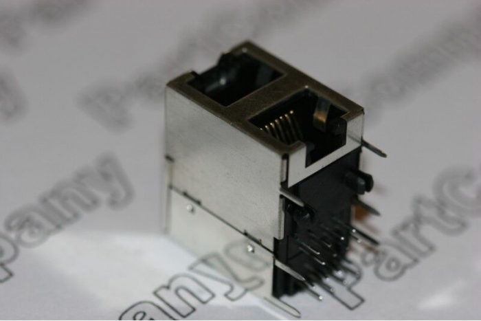 SS-738811S-NF Stewart RJ45 8P8C Jack Terminal 2 Port RA Solder - Image 3