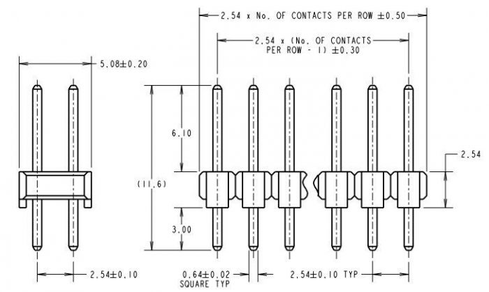 20 Pin PCB Header Vertical DIL Harwin 2 Row 10+10 M20-9981045 - Image 5